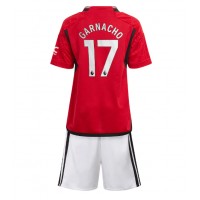 Manchester United Alejandro Garnacho #17 Hjemmedraktsett Barn 2023-24 Kortermet (+ Korte bukser)